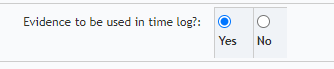 Link to time log in the evidence description page