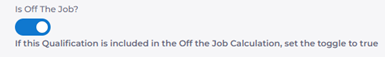 Is Off the Job? Toggle