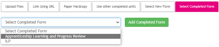 Adding a completed form