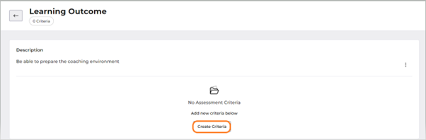 Create criteria button