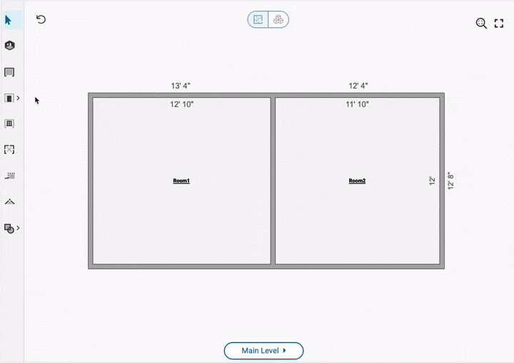 Selecting door style from the toolbar