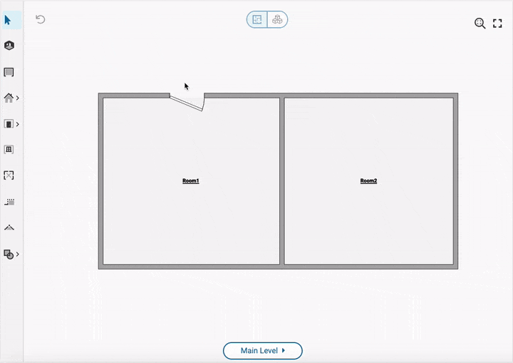 Resizing an opening by dragging the vertex