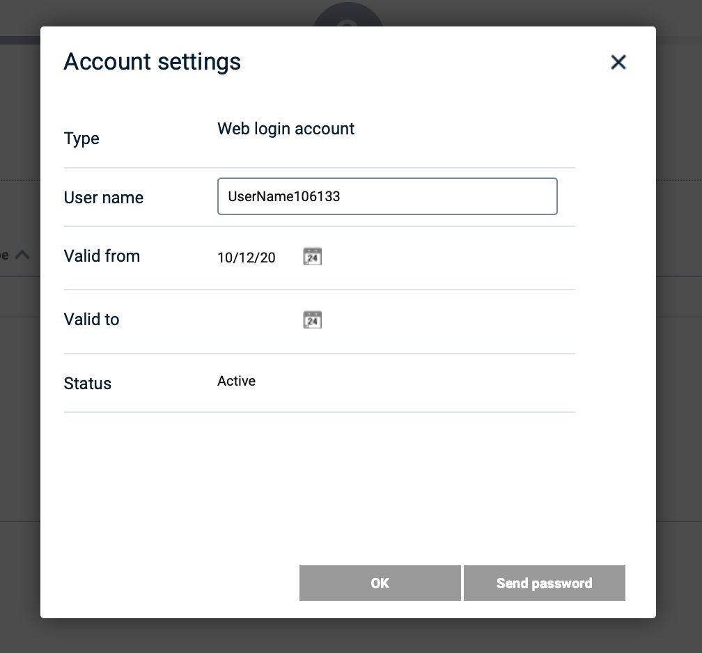 Fig.: Set up a web login account