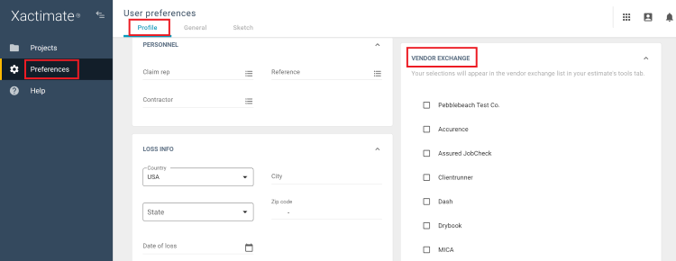 Vendor Exchange box in Preferences