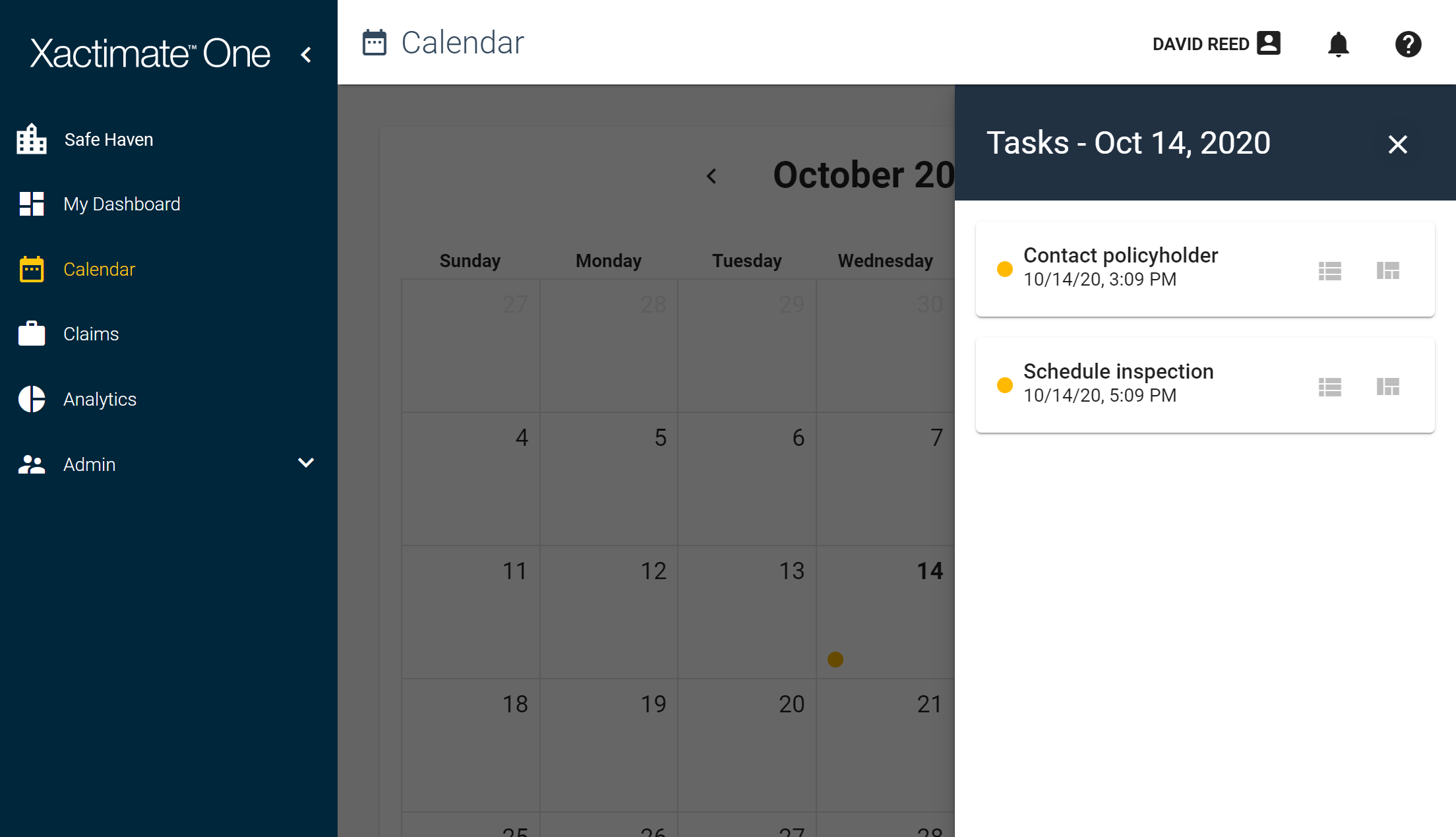 Tasks on your calendar