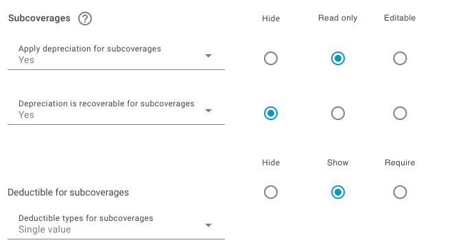 Select coverage options