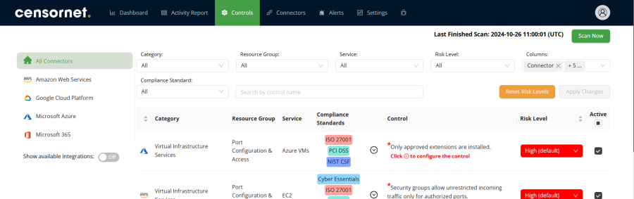 Connectors Menu