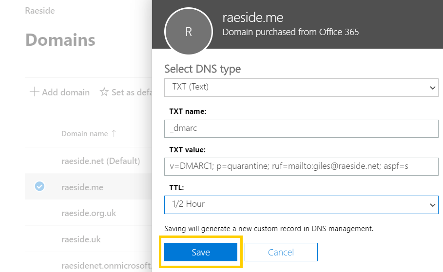 Как добавить dmarc в dns