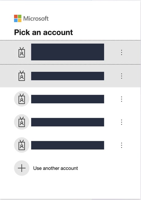 Microsoft Pick an account page