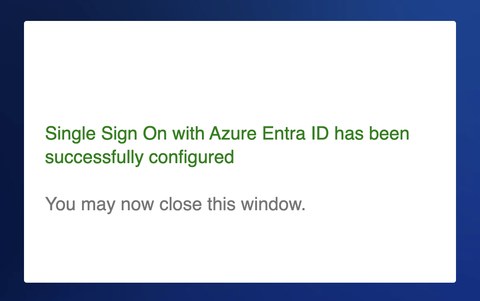 Single Sign On successfully configured confirmation