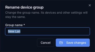 Rename device group dialog