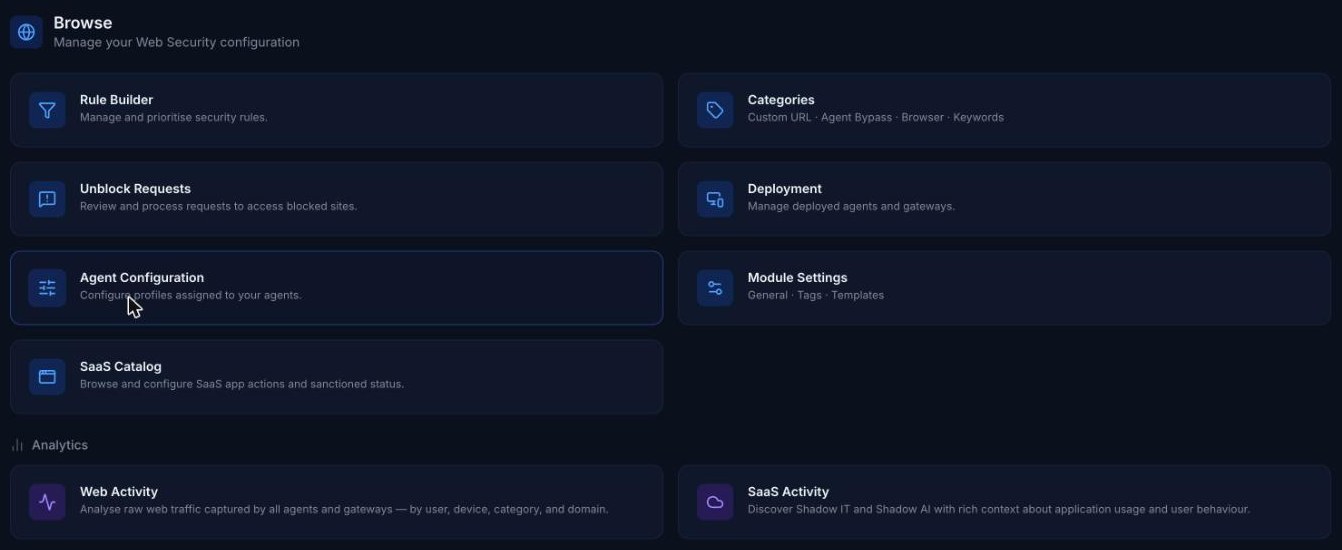 Browse overview page