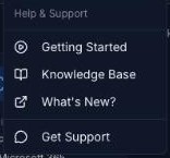 Help and Support menu