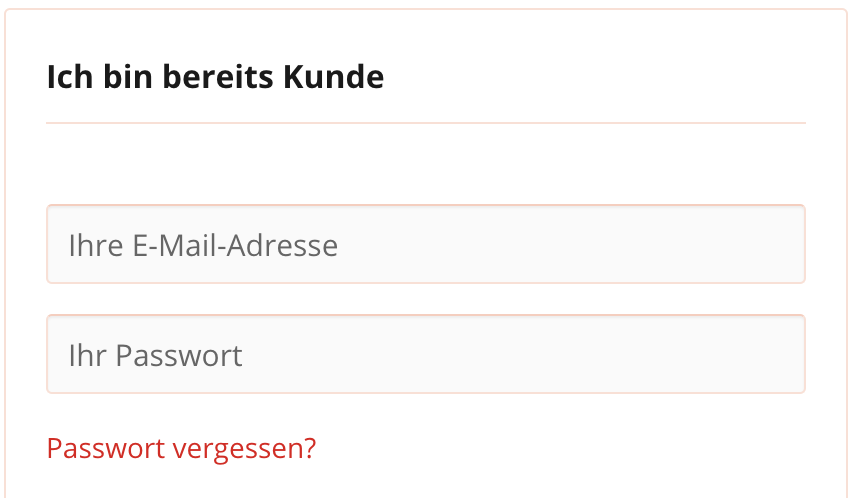 Passwort vergessen