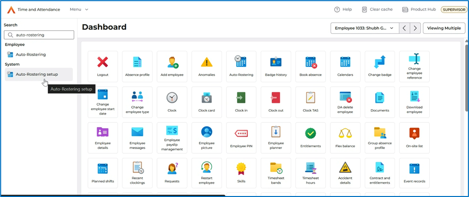 Dashboard - Auto Rostering setup
