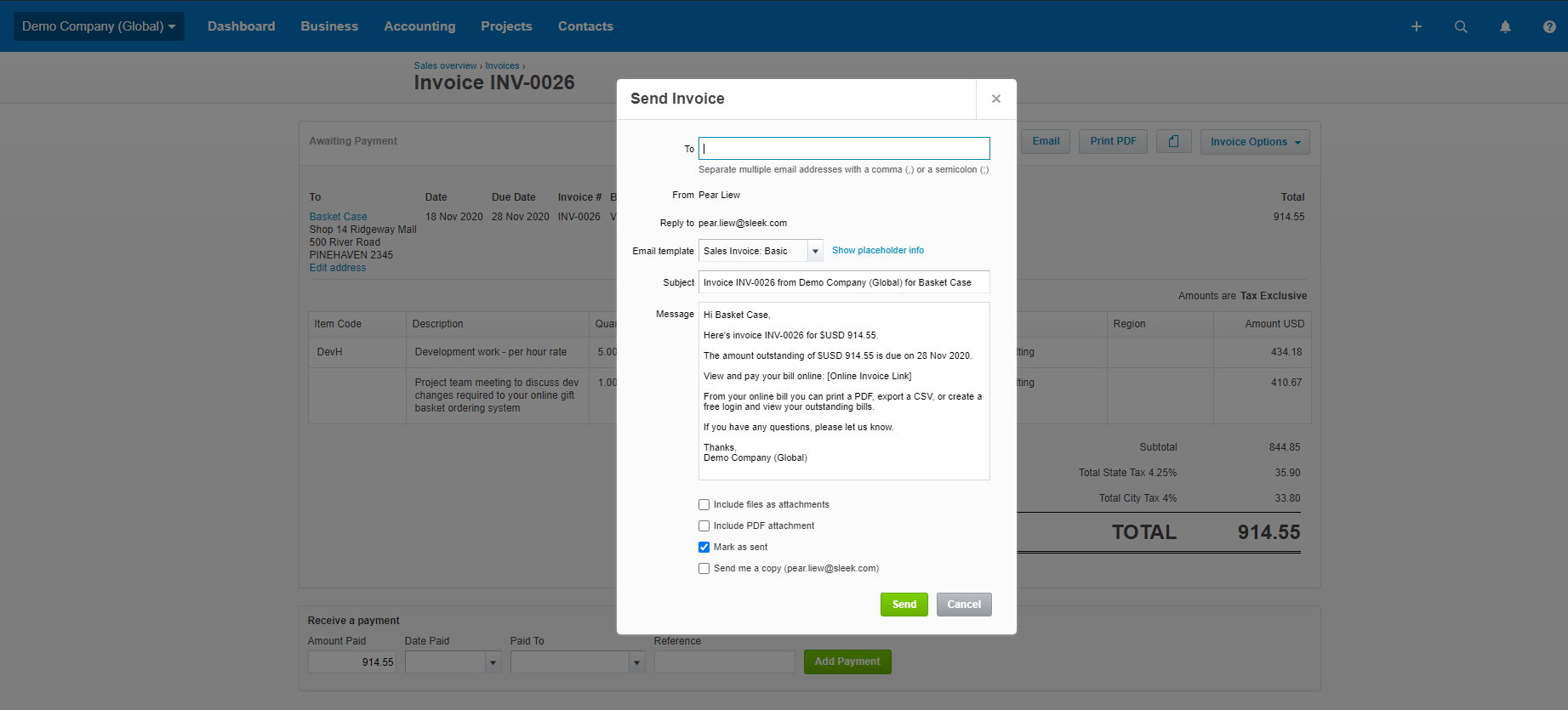 How to create a sales invoice in Xero - Help Center - Sleek