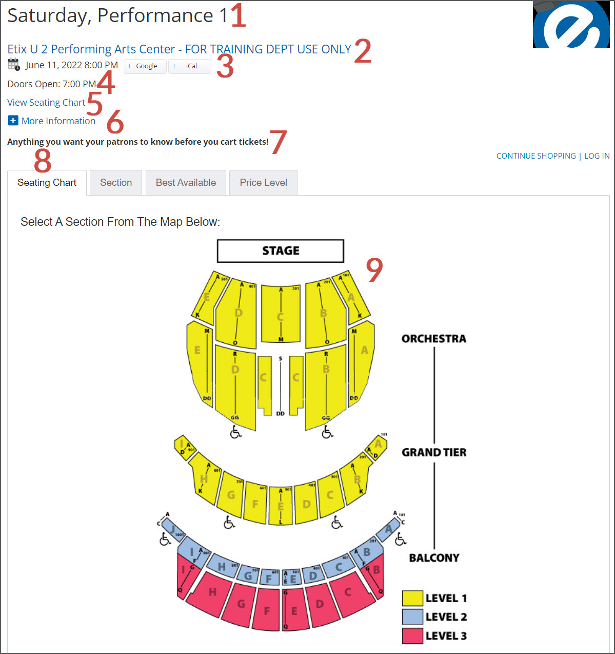 Online Select a Seat