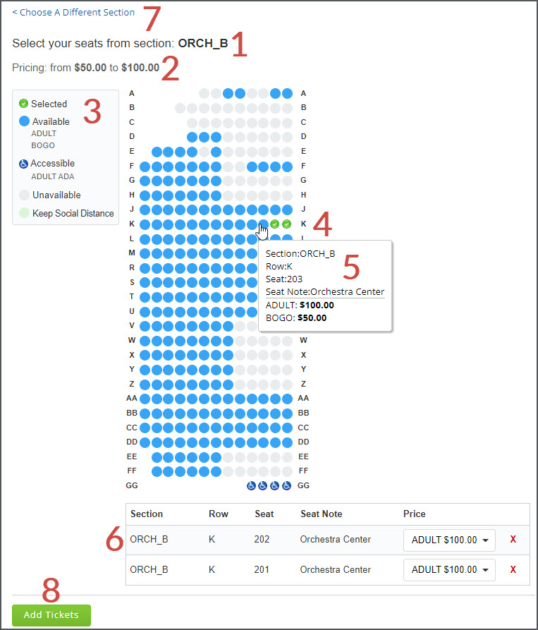 Selecting Seats.