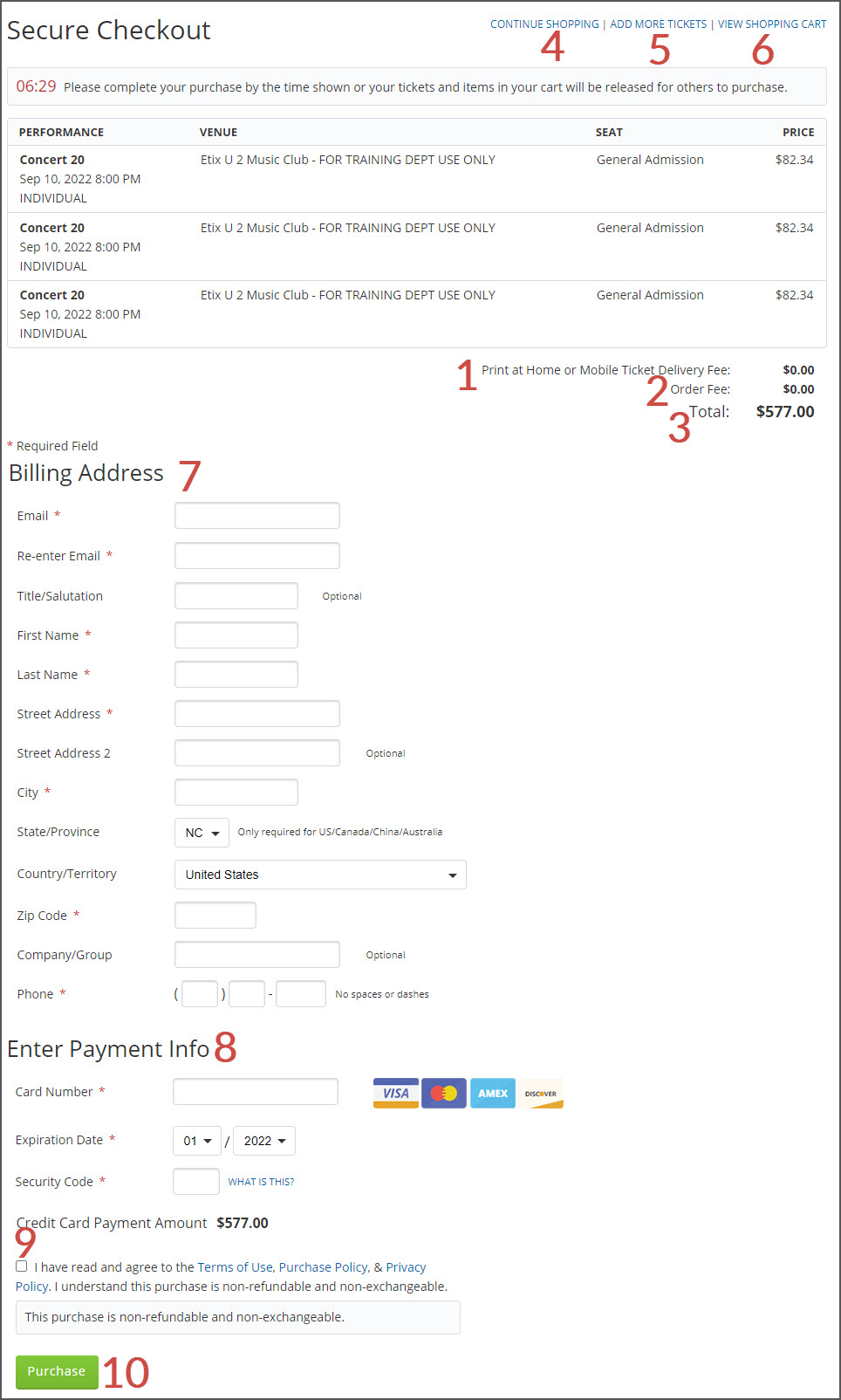 Billing Page.