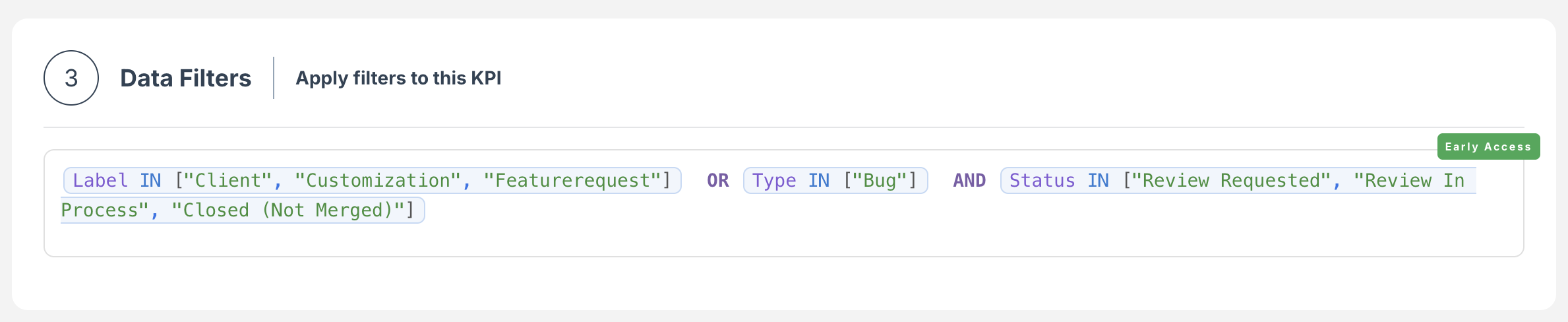 Sample advanced filter.