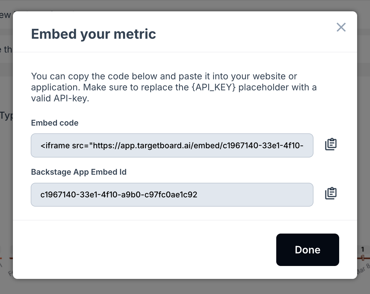 Card embed codes sample.