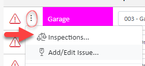 arrow pointing at inspections from ellipsis menu