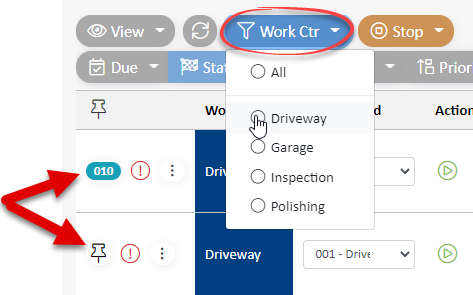 work ctr and priority