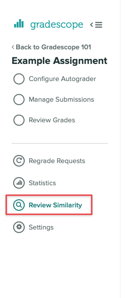 New Review Similarity step in the left sidebar