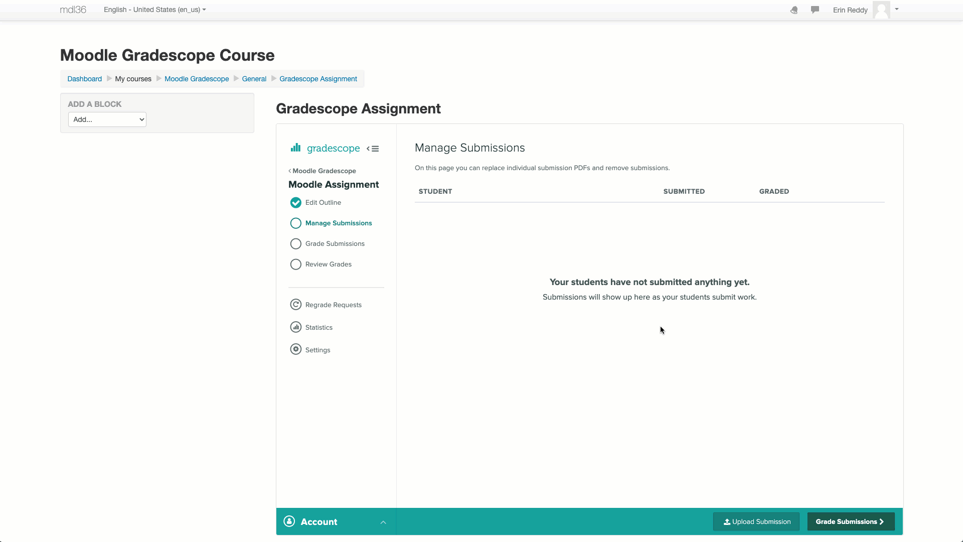 gif of instructor linking a moodle assignment in gradescope