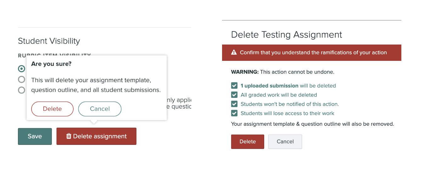 how to cancel assignment on frontline