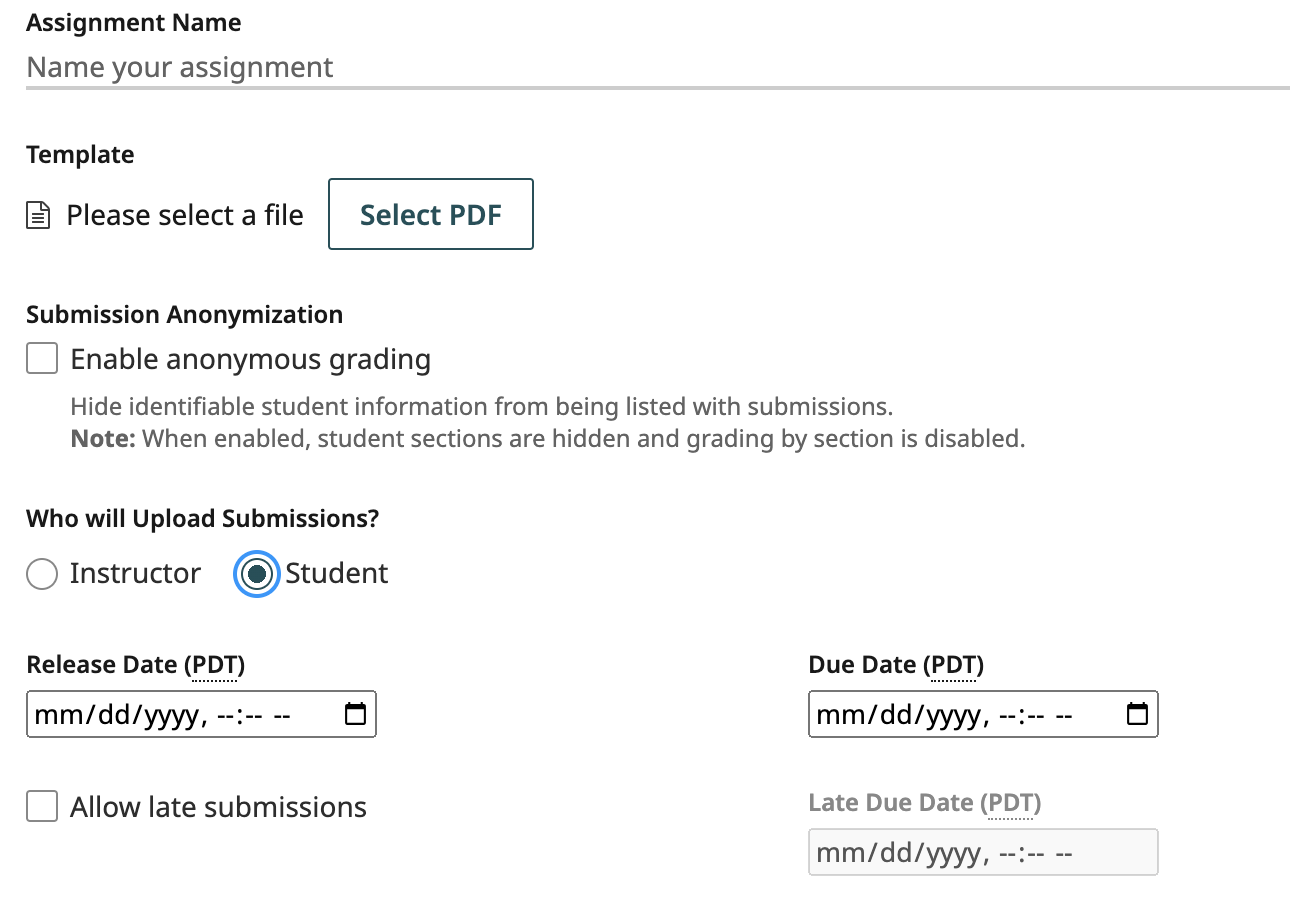 grading assignment template