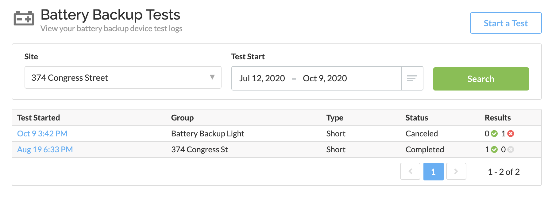 Available Battery Backup Tests