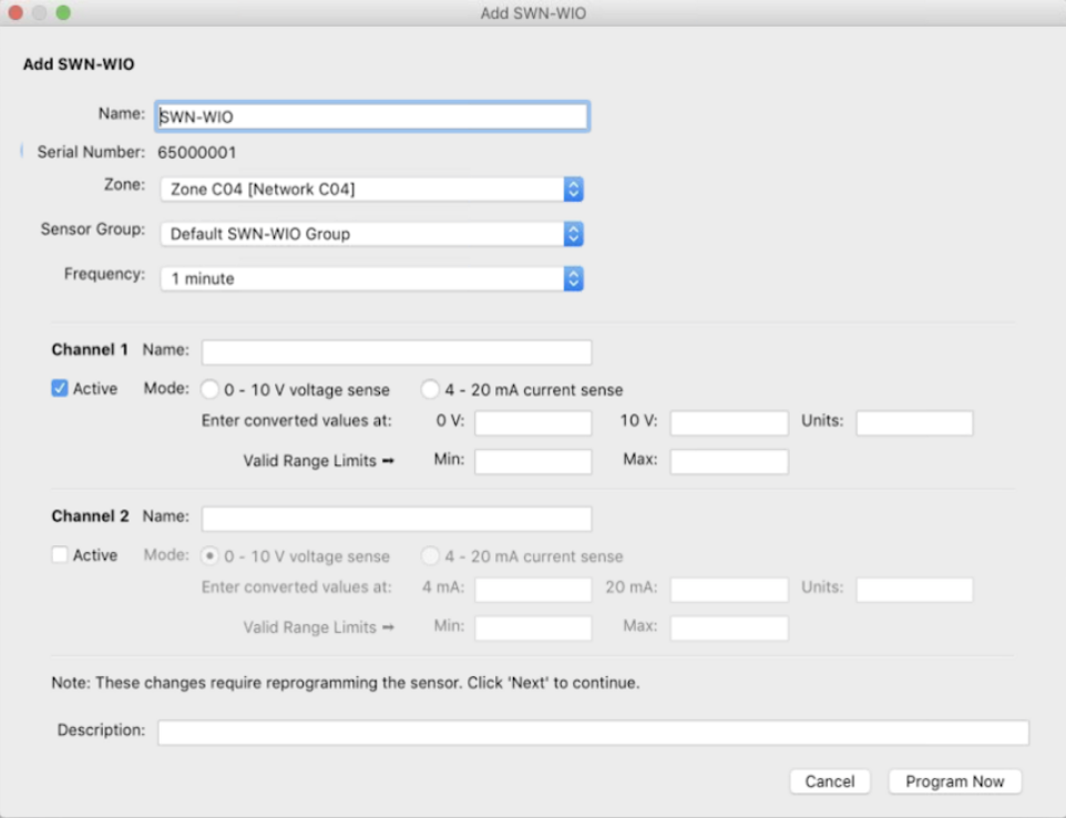 Edit SWN-WIO Dialog