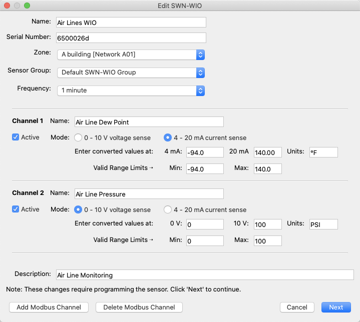 Analog Sensor Configuration