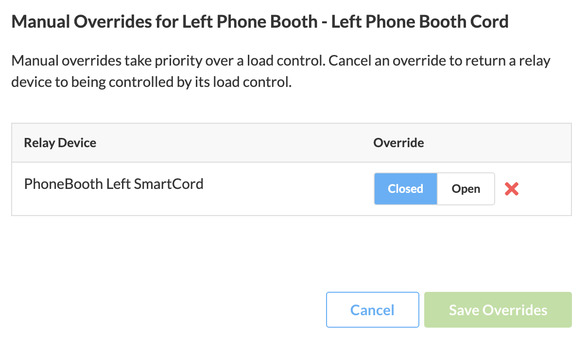 Cancel manual load control