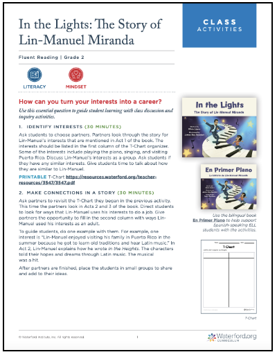 In the Lights activity sheet
