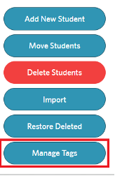 screenshot of the Manage Tags button
