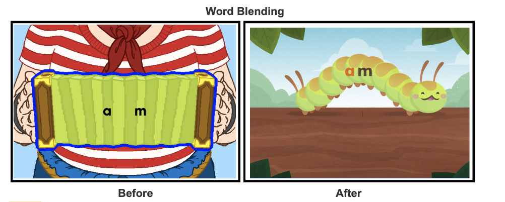 Word Blending before and after