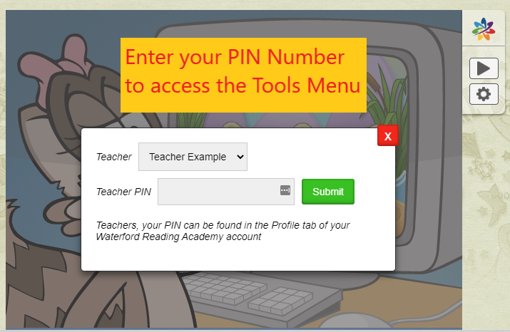 Teacher Tools PIN screenshot
