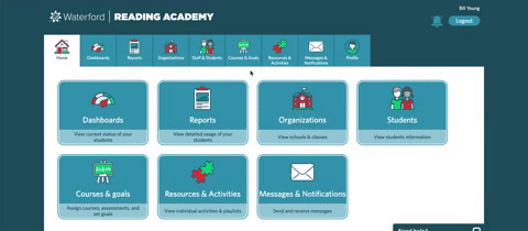 GIF displaying an educator setting up language support for a student