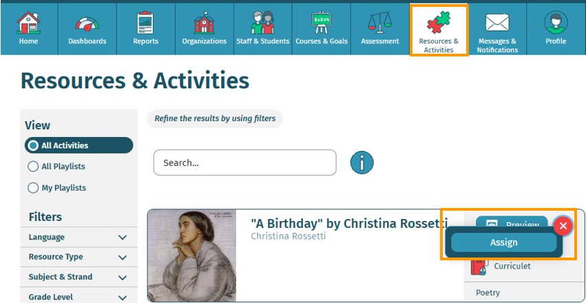 Assigning an Activity GIF