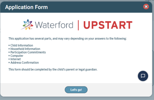 application form screenshot