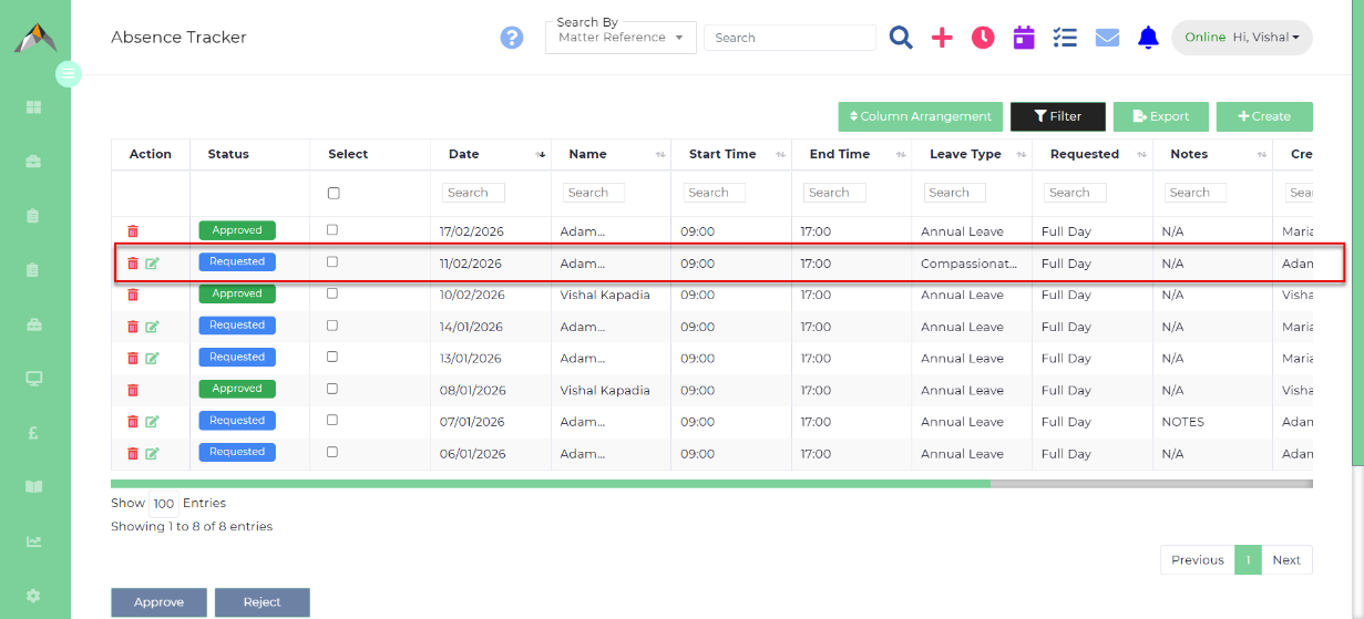 Absence Tracker - Bedrock - User Guides