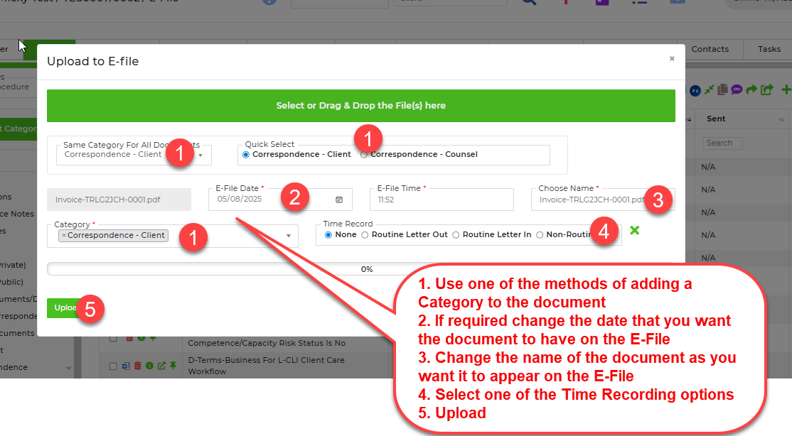 4.3.1 E-File - Uploading Documents - Bedrock - User Guides