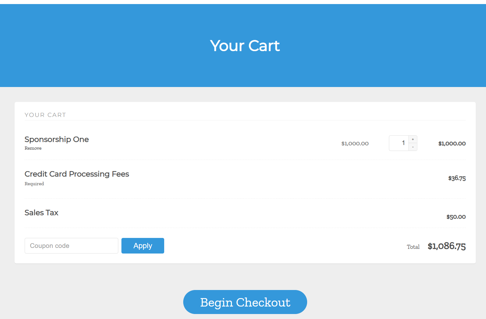 Shopping cart with delayed package