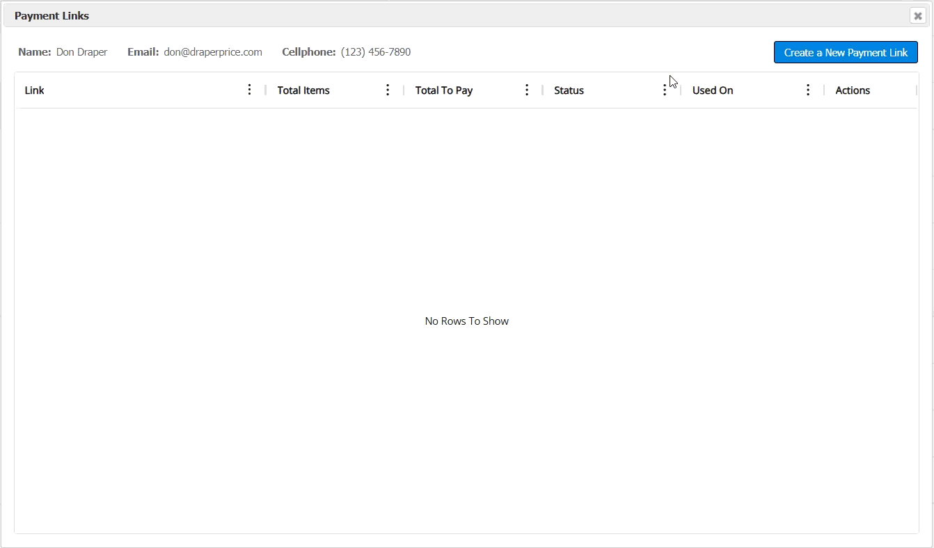 Creating a payment link workflow
