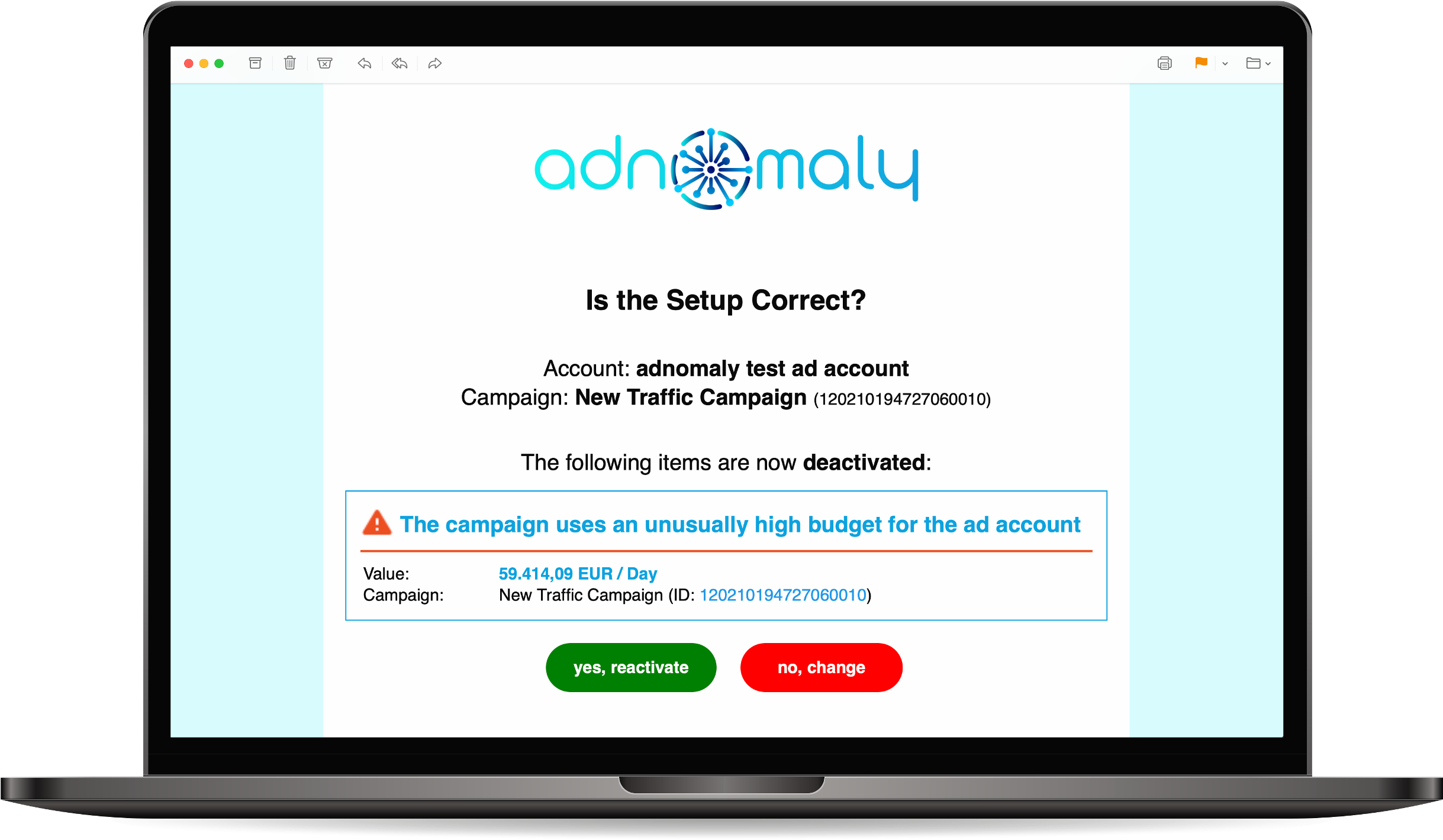 adnomaly asking if 59k should really be the daily budget