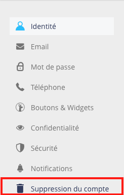 Suppression de compte Suppression de compte