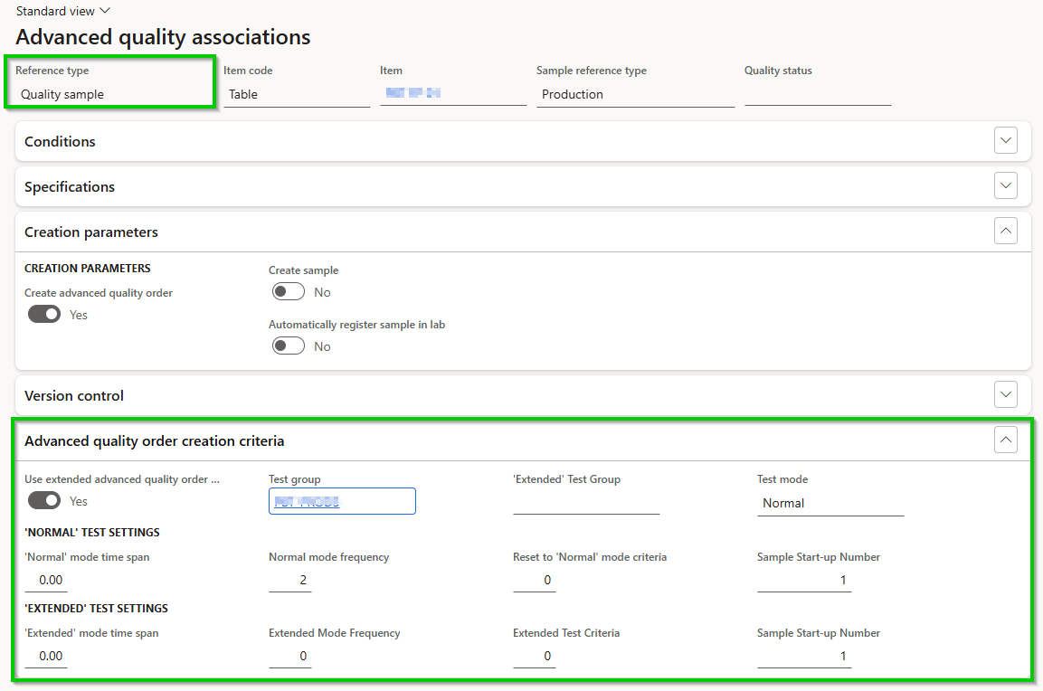 In the Cepheo Quality Sample Management Module, we have introduced another level of frequencies to ensure that samples can be taken without each sample necessarily resulting in the creation of an Advance Quality Order. Should any test fail, the frequency can be automatically changed to a higher frequency.