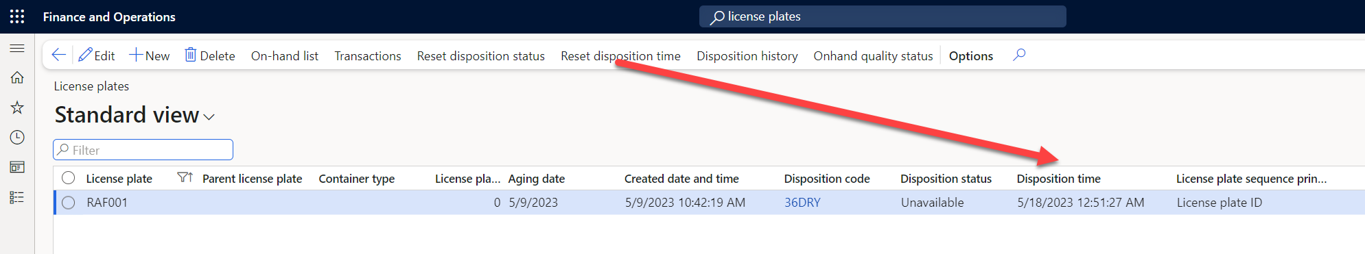 Figure 55: Disposition time for license plate